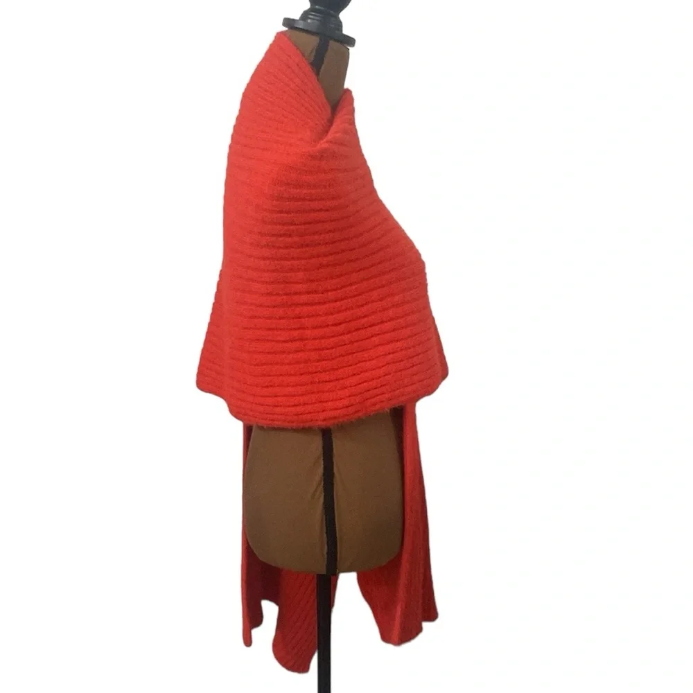 Mersea Chalet plush ribbed knit long scarf in Aperol
